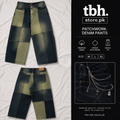 Olive Block Baggy Denim Jeans